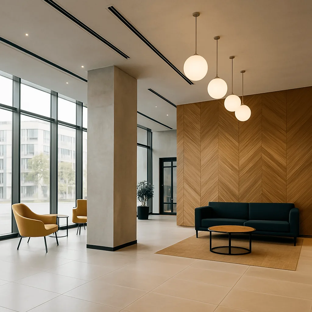 Designboden und Wandgestaltung